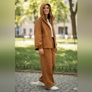 NWOT Puma Women's Brownish Rust 2 Piece Jacket/Pants Set